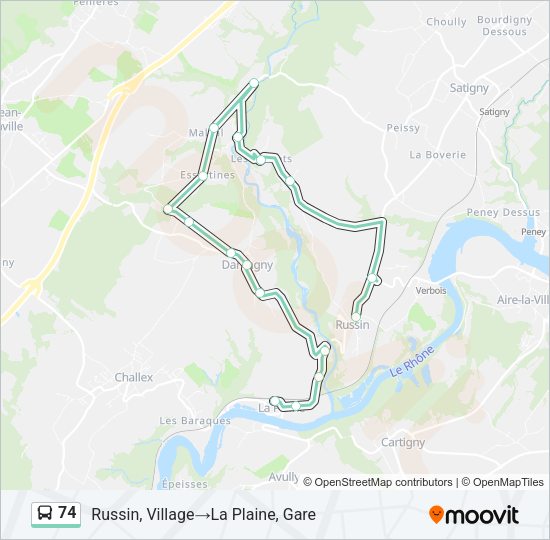 74 Bus Line Map