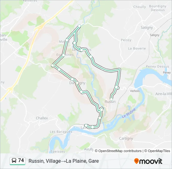 74 Bus Line Map