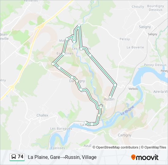 74 Bus Line Map