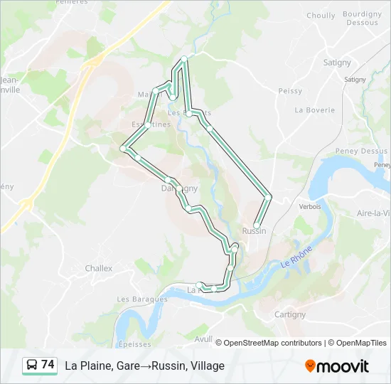 74 Bus Line Map