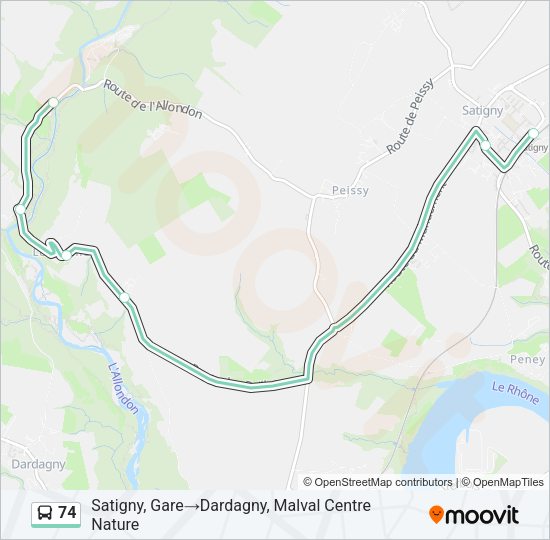 74 Bus Line Map