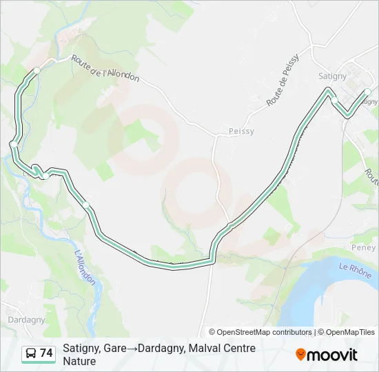 74 Bus Line Map