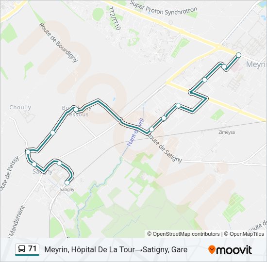 71 Bus Line Map
