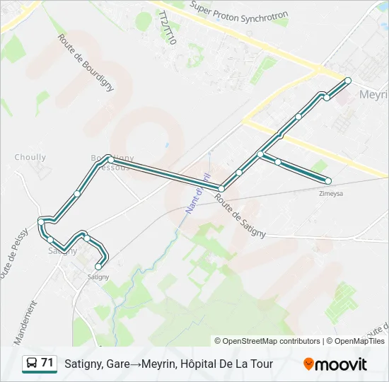 71 Bus Line Map