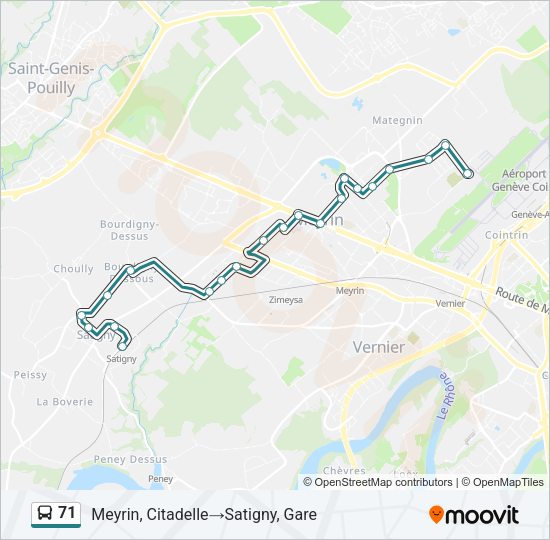 71 Bus Line Map