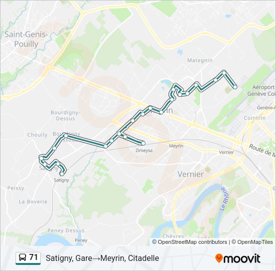 71 Bus Line Map