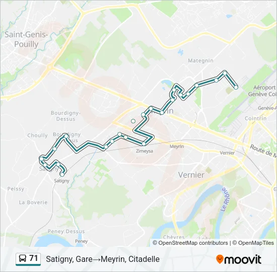 71 Bus Line Map