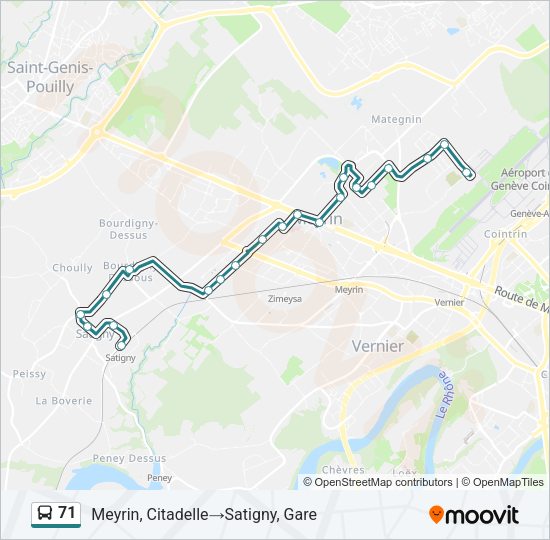 71 Bus Line Map