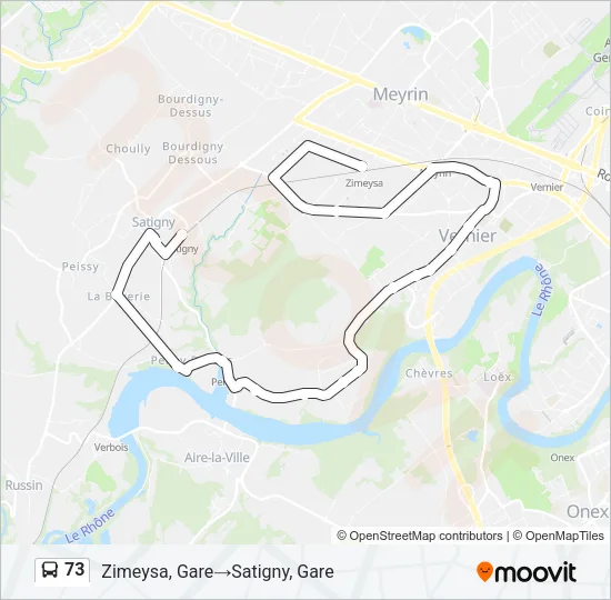 Plan de la ligne 73 de bus