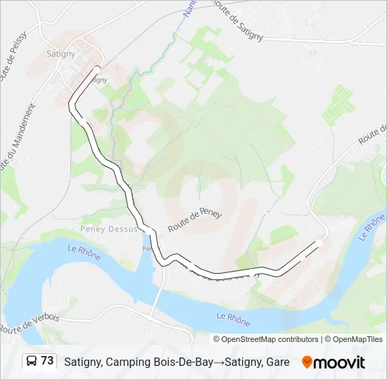 Plan de la ligne 73 de bus