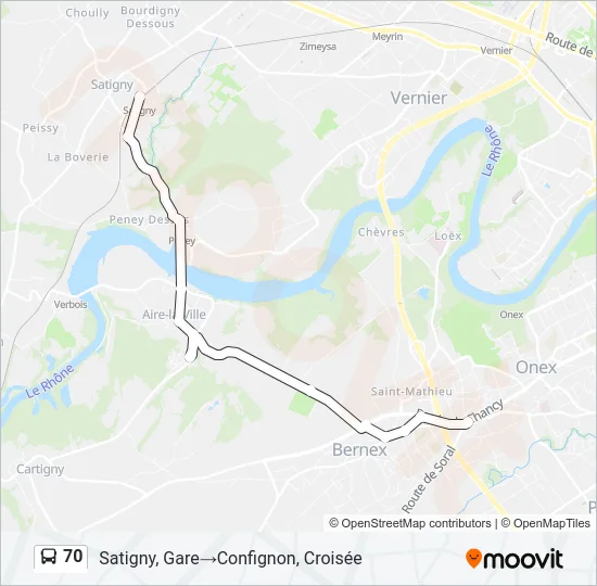 70 Bus Line Map