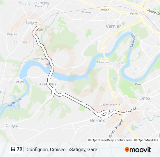 70 Bus Line Map