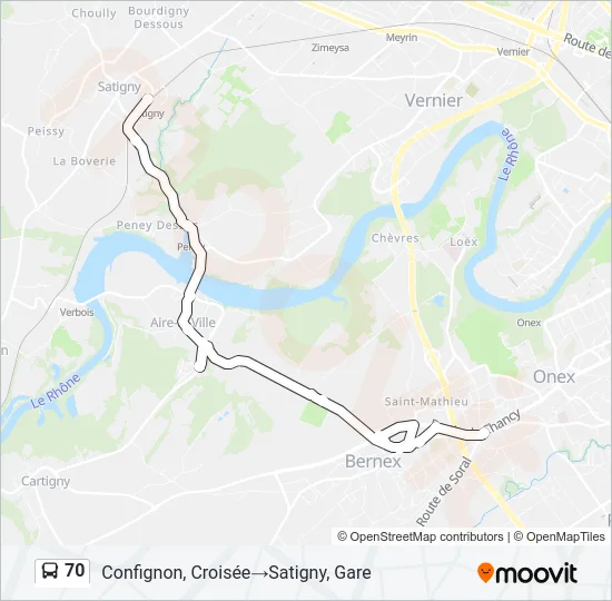 70 Bus Line Map