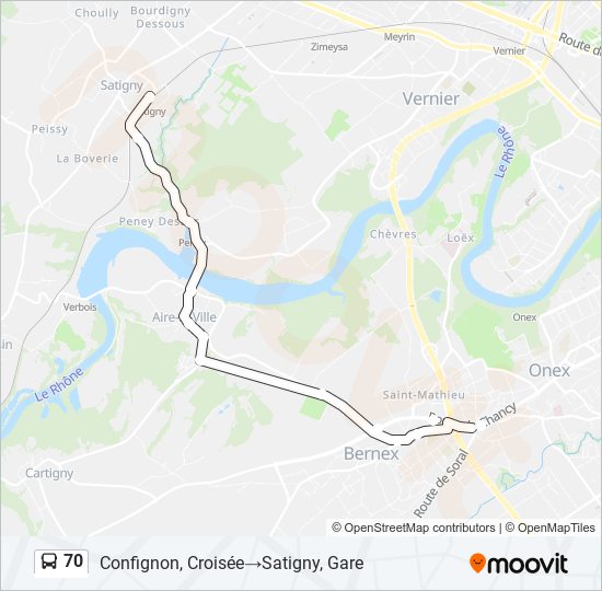 70 Bus Line Map