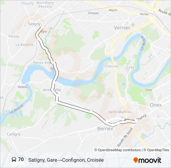 70 Bus Line Map