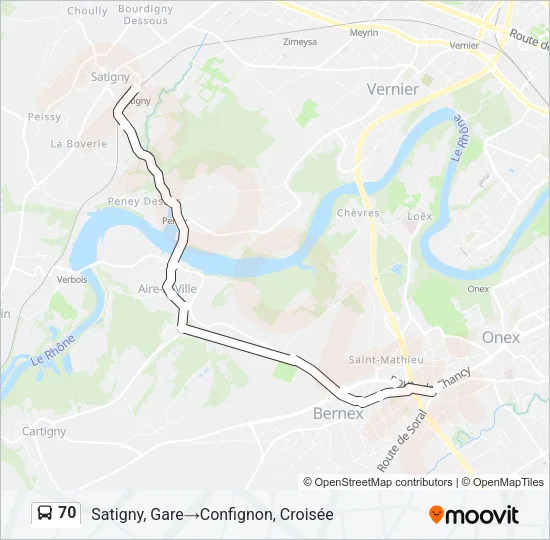 70 Bus Line Map