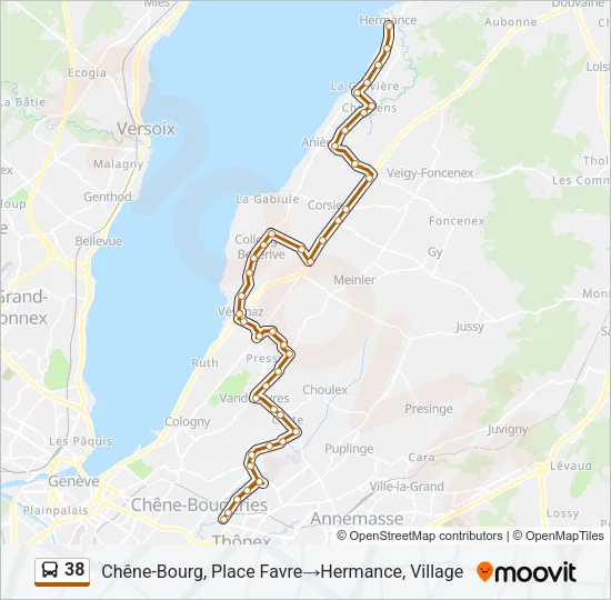 38 Bus Line Map