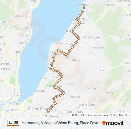 38 Bus Line Map