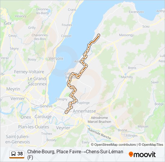 38 bus Line Map