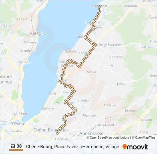 38 Bus Line Map