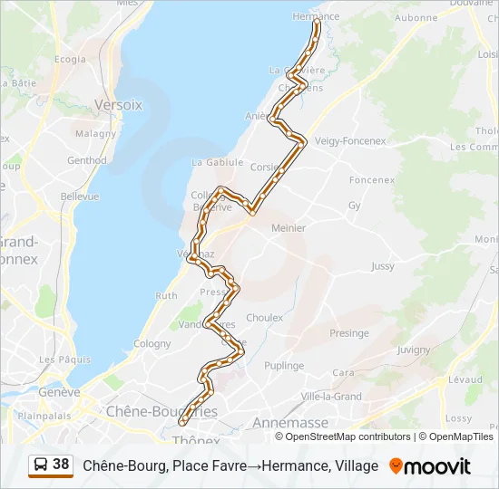 38 Bus Line Map