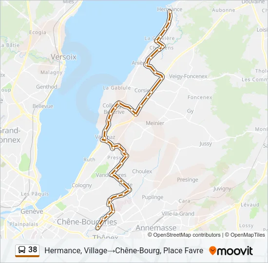 38 Bus Line Map