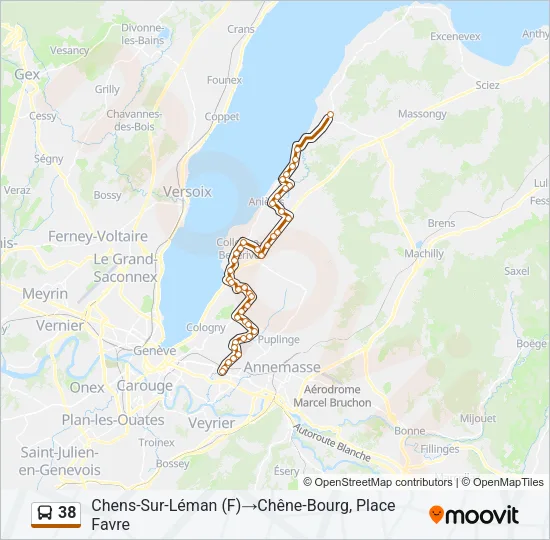38 Bus Line Map