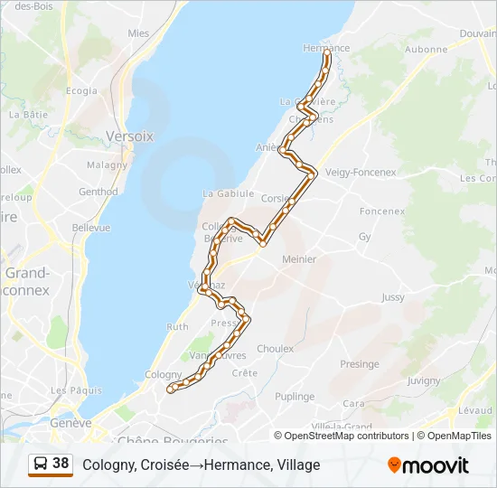 38 Bus Line Map