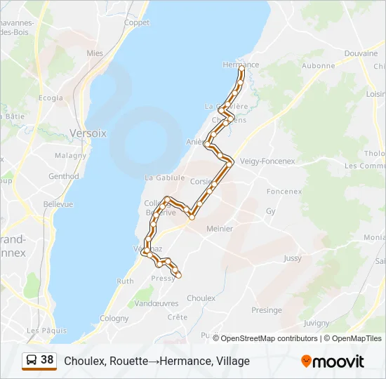 38 Bus Line Map