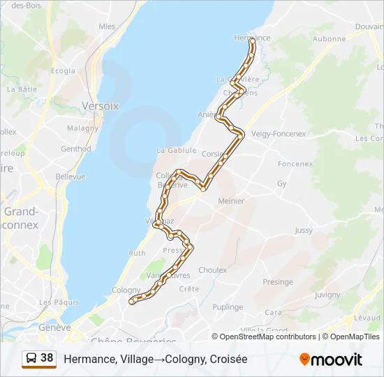 38 Bus Line Map