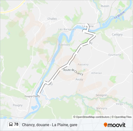 Plan de la ligne 78 de bus