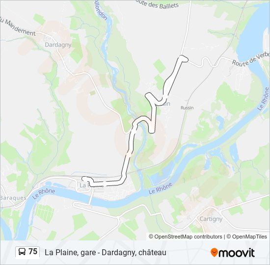 75 bus Line Map