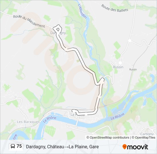 75 Bus Line Map