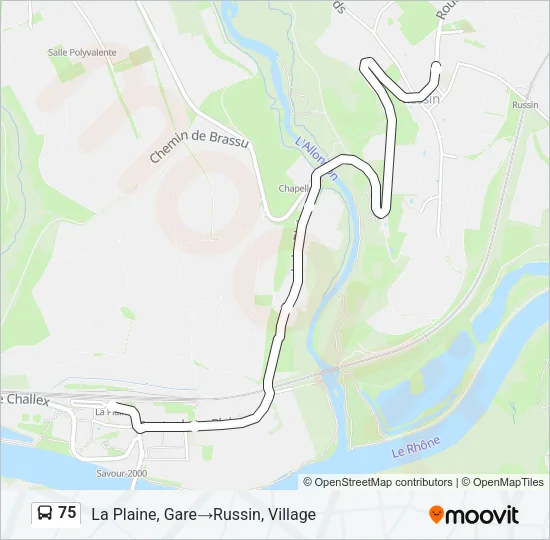 75 Bus Line Map