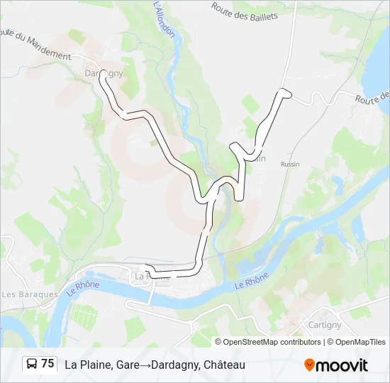 75 Bus Line Map