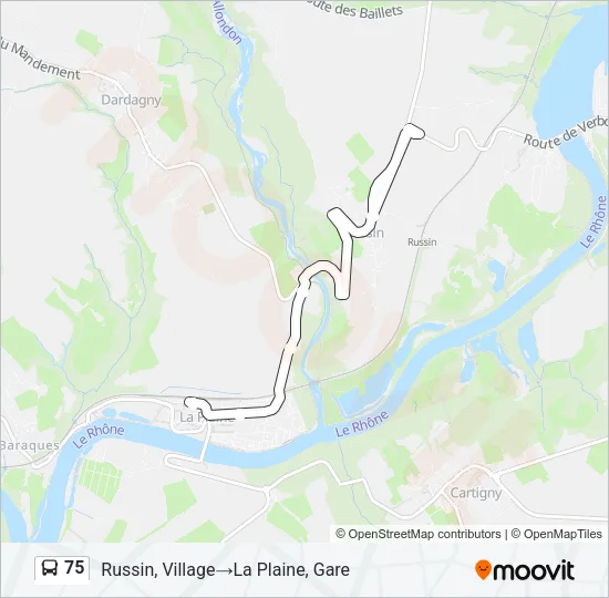 75 Bus Line Map