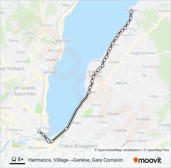 E+ Bus Line Map