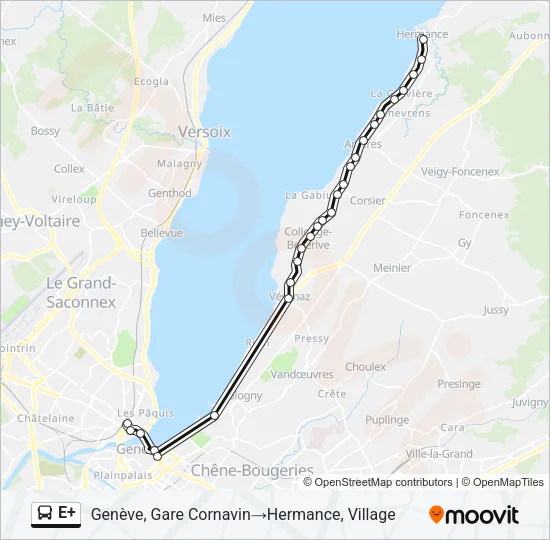 E+ Bus Line Map