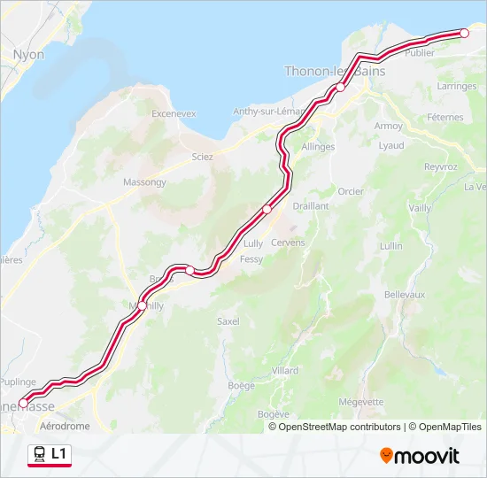 L1 Train Line Map