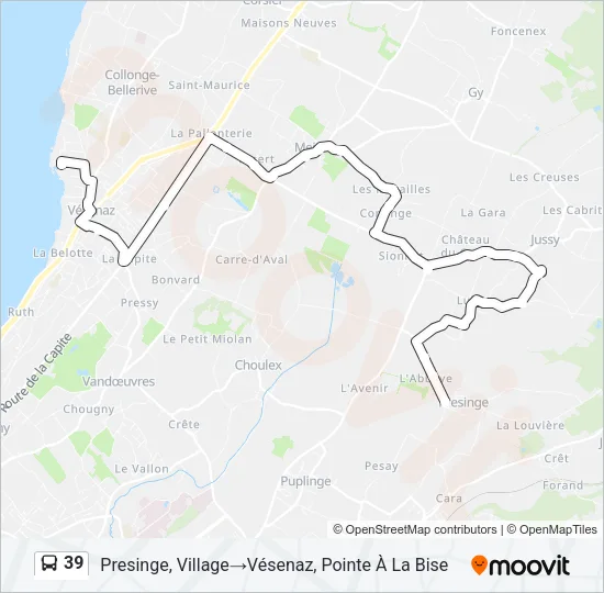 39 Bus Line Map