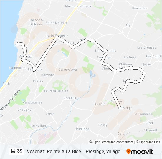 39 Bus Line Map