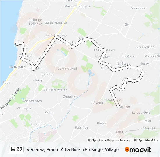 39 Bus Line Map