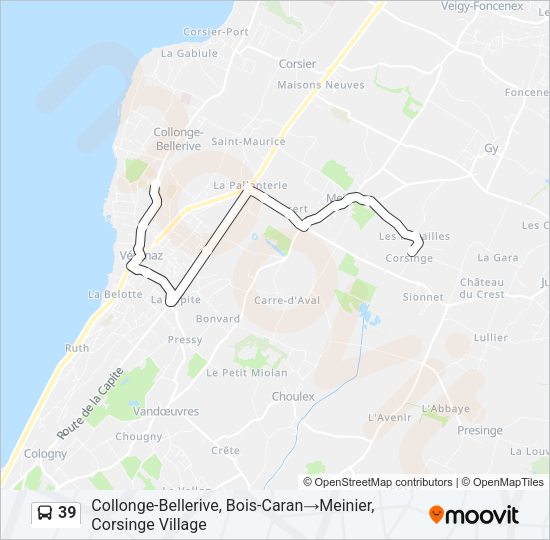 39 Bus Line Map