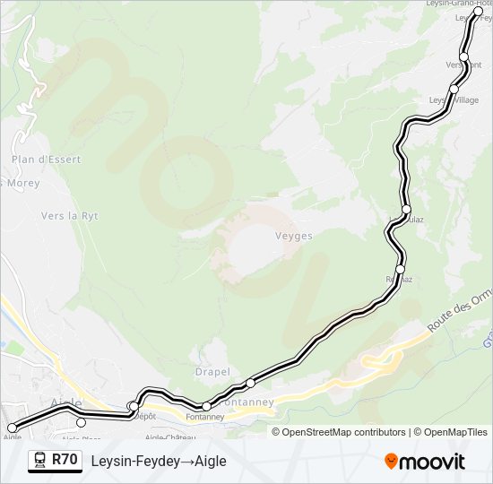 R70 Train Line Map