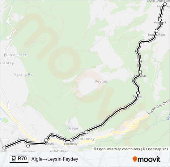 R70 Train Line Map