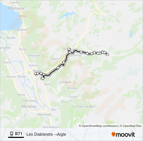 R71 Train Line Map