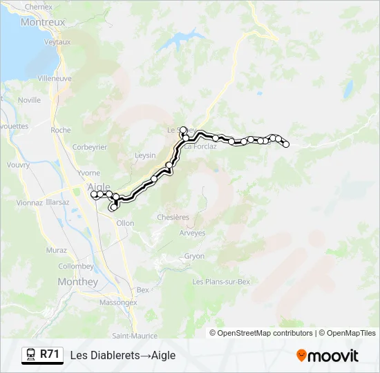 R71 Train Line Map