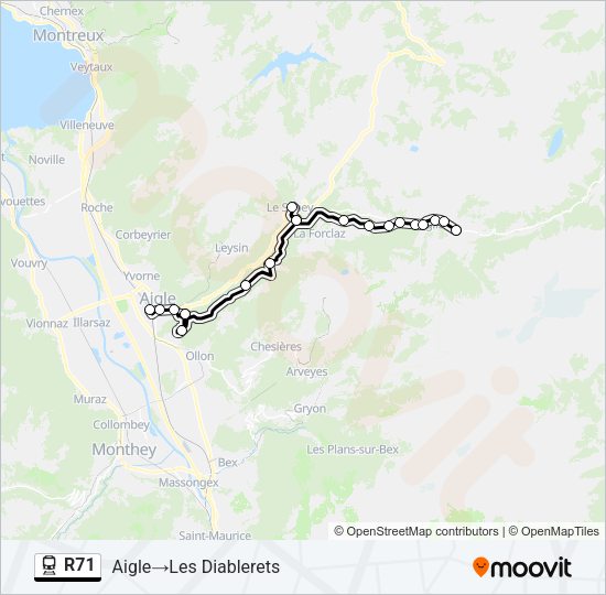 R71 Train Line Map