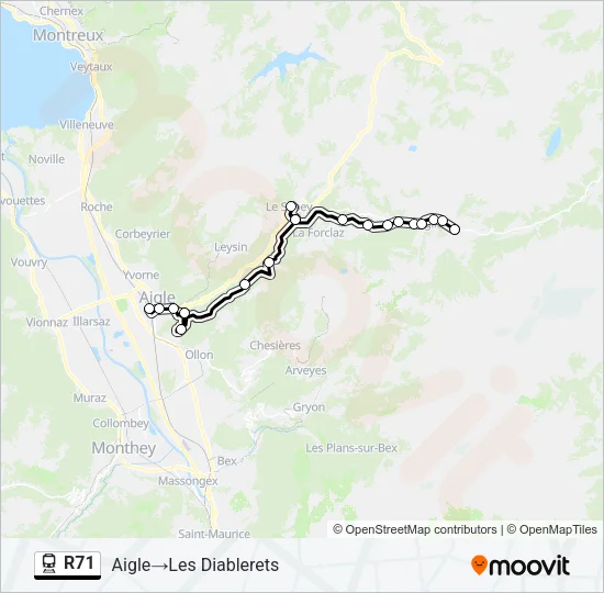 R71 Train Line Map