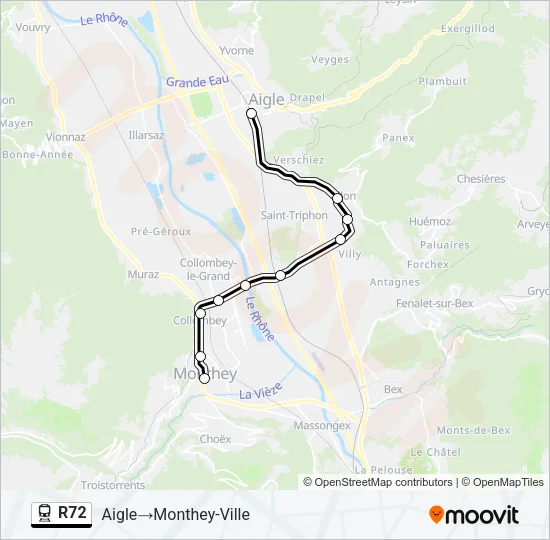 R72 Train Line Map